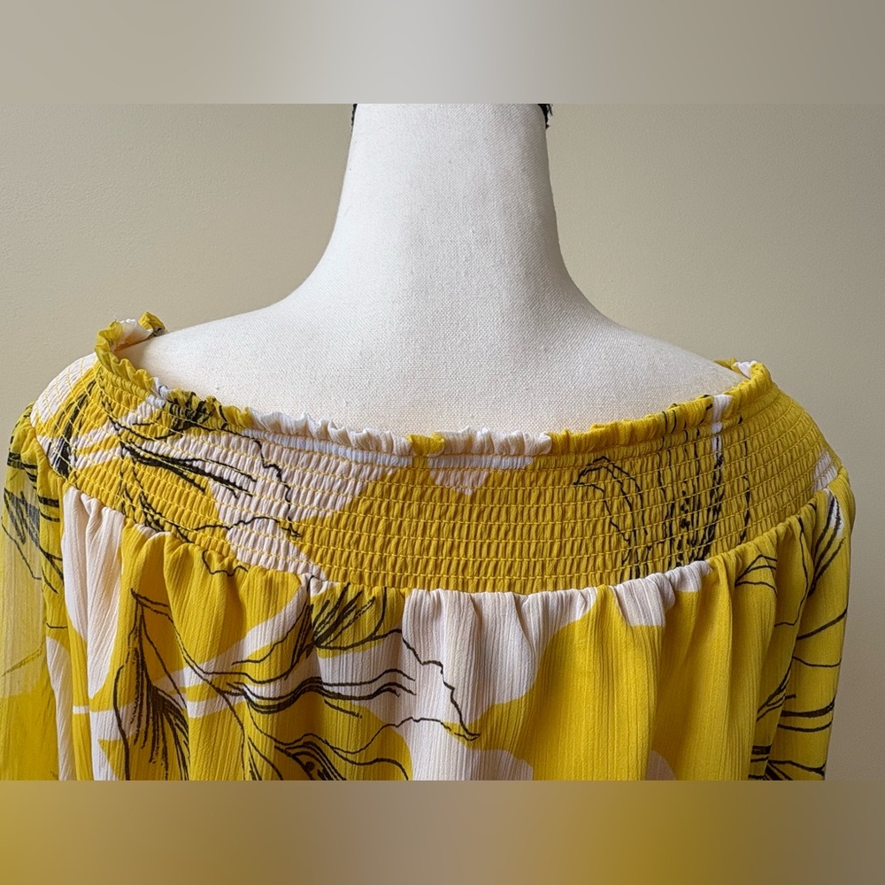 NWOT - Chico's - Yellow and White Floral Maxi Dress - SIZE 14 - Picture 5 of 16